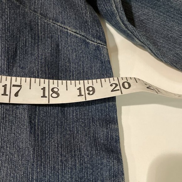 Erika Button Front Denim Shirt Women's PM Blue Embroidered Sequin Western Boho - Picture 5 of 8